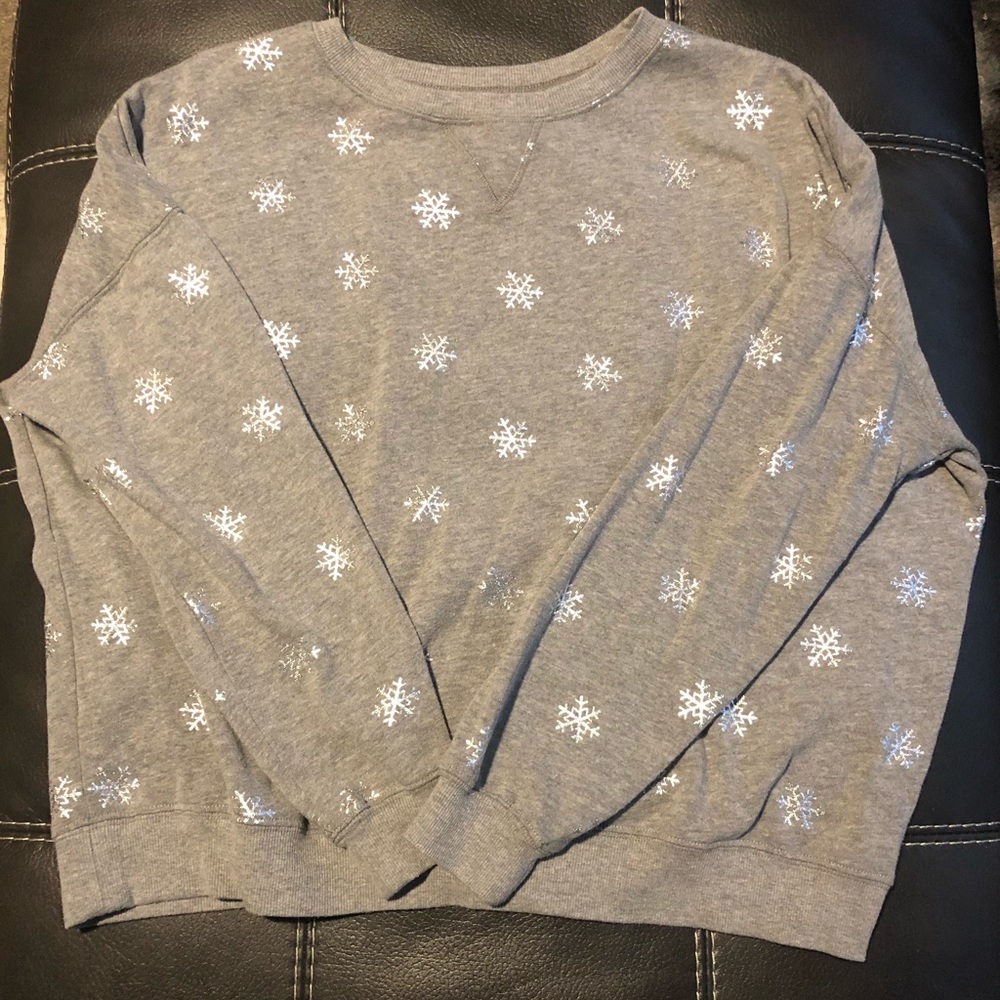 Fifth Sun Gray w/ Silver ❄️ ❄️ cropped sweatshirt